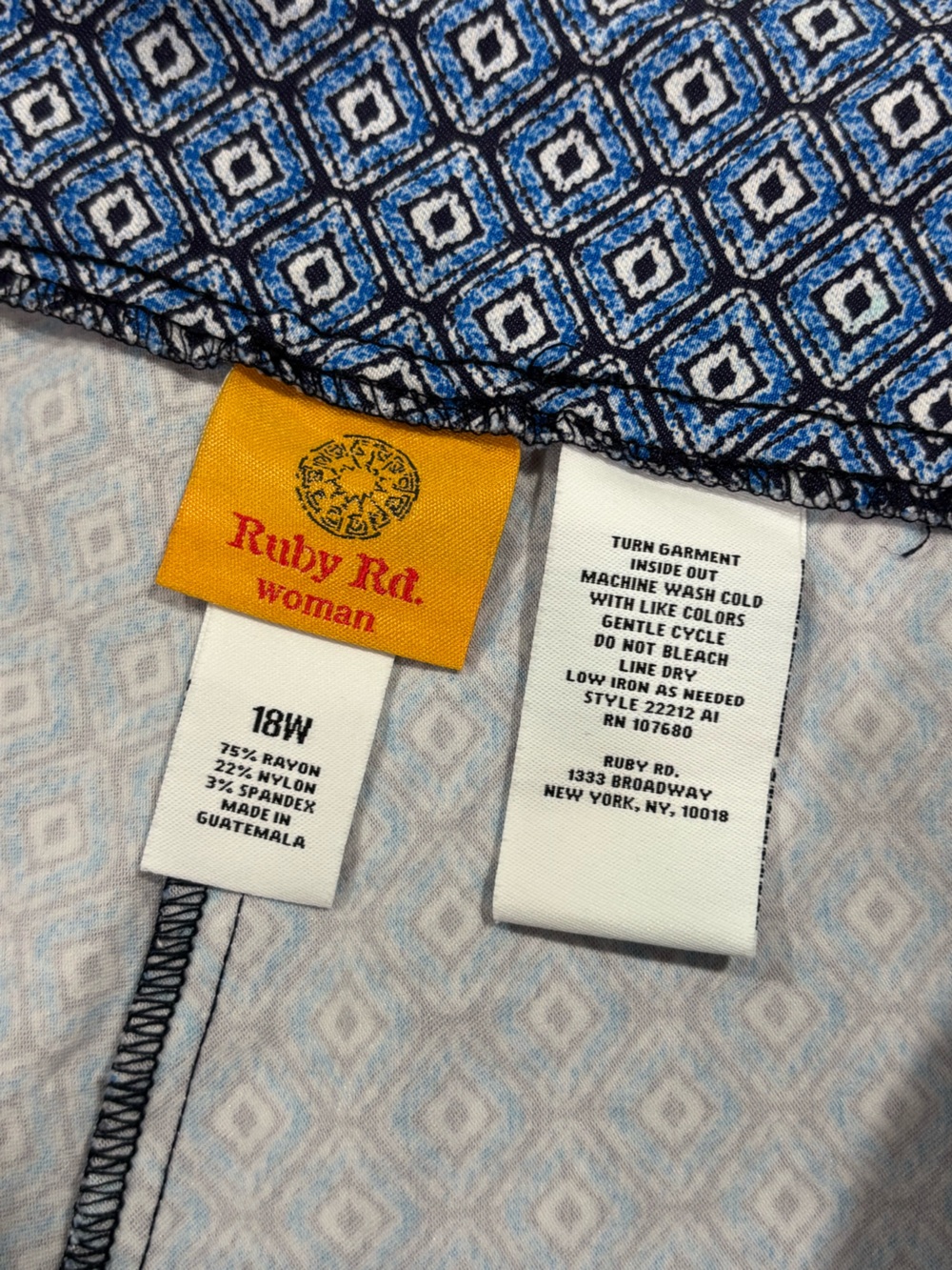 Ruby Rd. Blue Printed Capri Pants - Picture 5 of 10